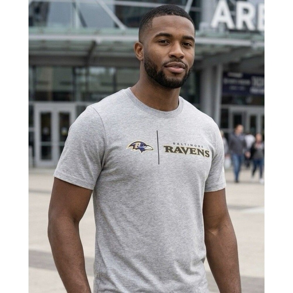 New Era NFL Baltimore Ravens Shirt Mens XL Gray Combine Authentic NWOT